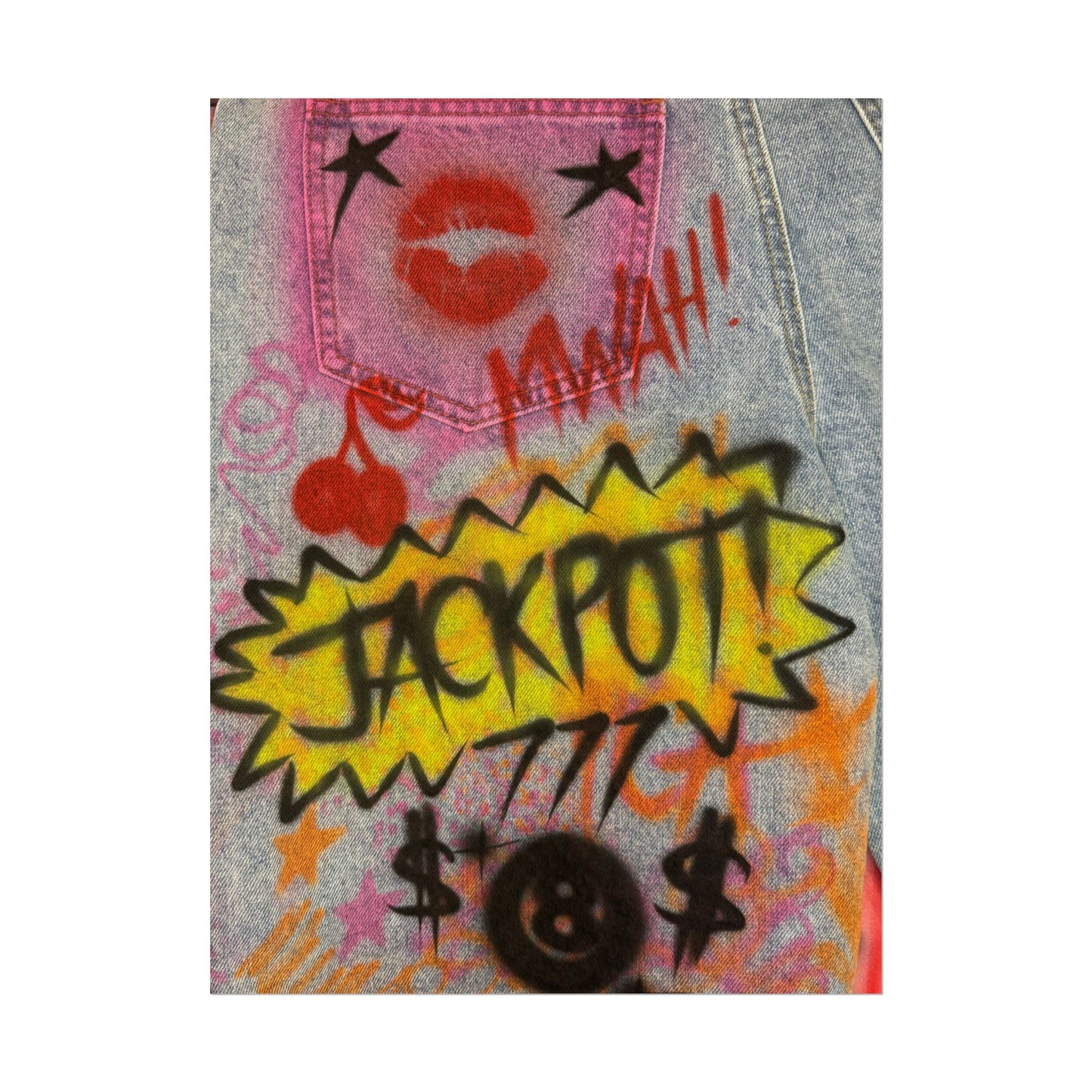 "JACKPOT!" airbrush rolled print
