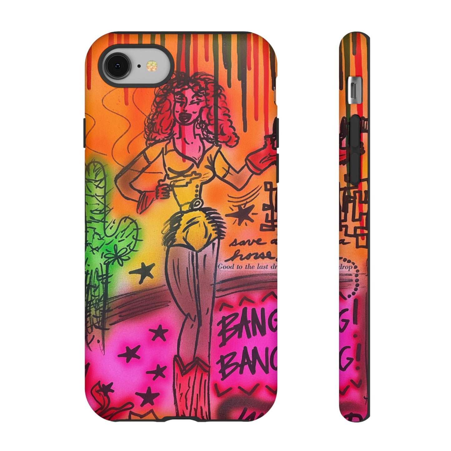 "wild, wild west" airbrush iPhone case