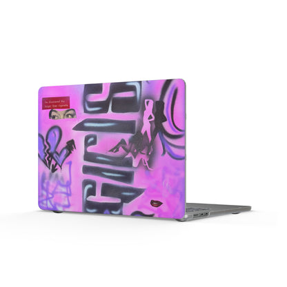 "neon nights" airbrush matte macbook case