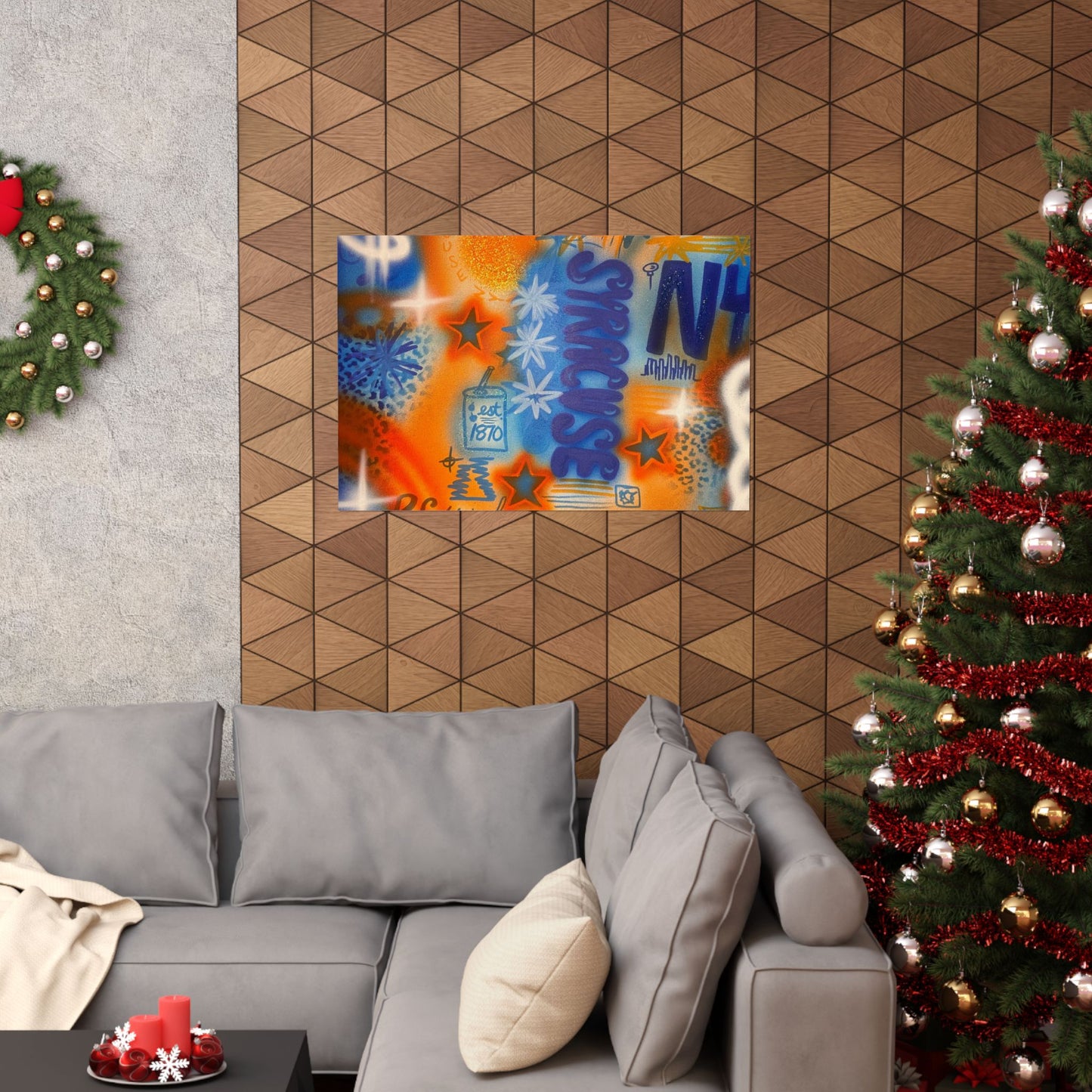 "syracuse" airbrush horizontal print