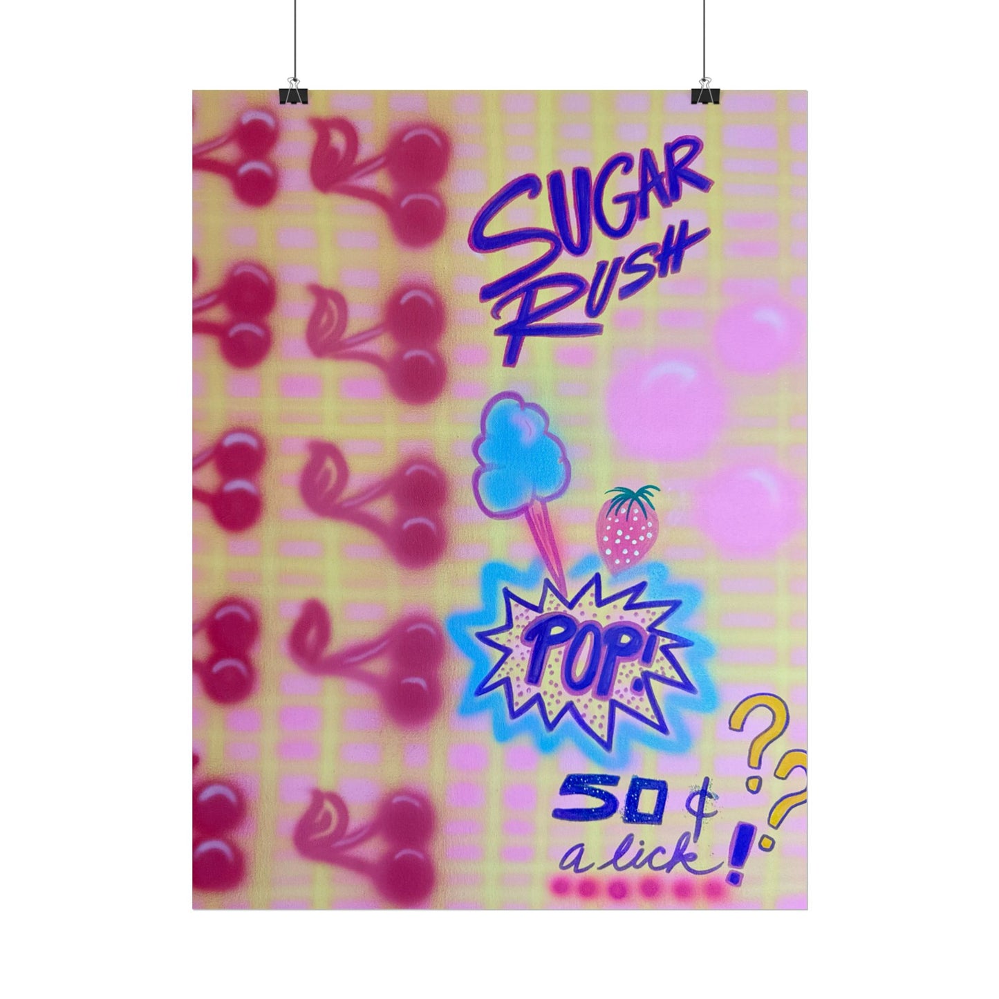 "sugar rush" airbrush rolled print