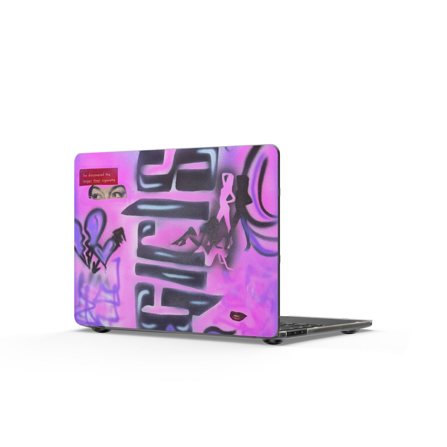 "neon nights" airbrush matte macbook case