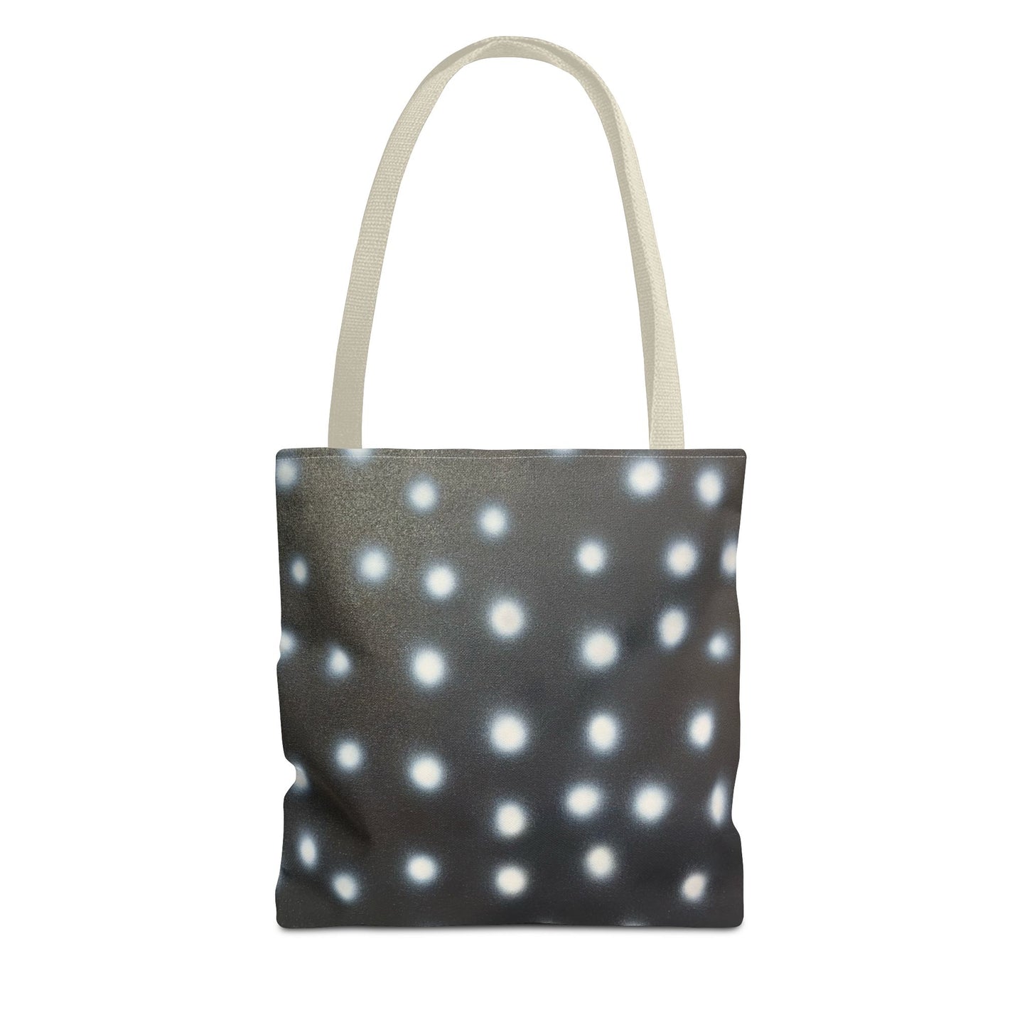 "coconut noir polka dot" airbrush tote bag