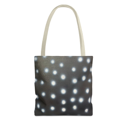 "coconut noir polka dot" airbrush tote bag