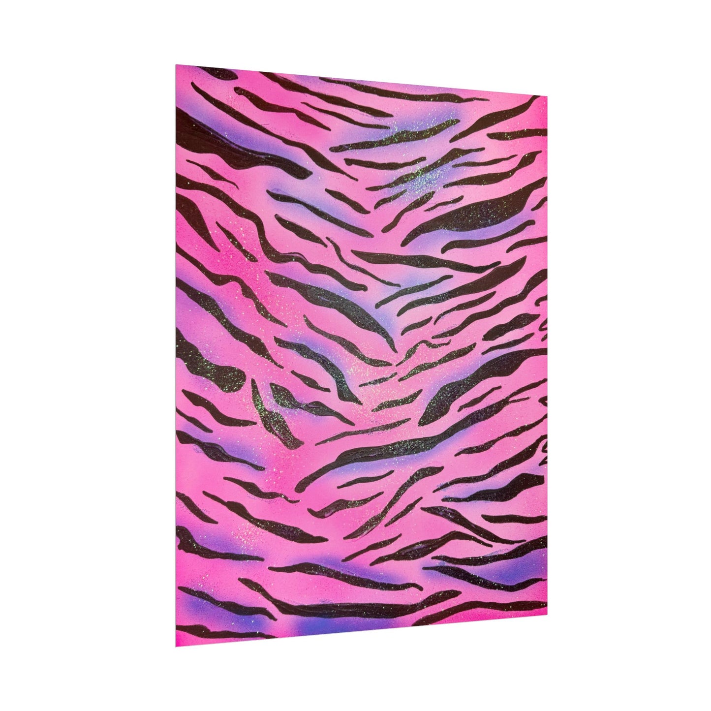 "glitter zebra" airbrush rolled print