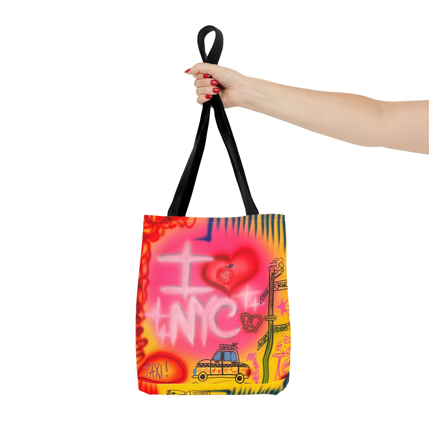 "in the city" airbrush tote bag