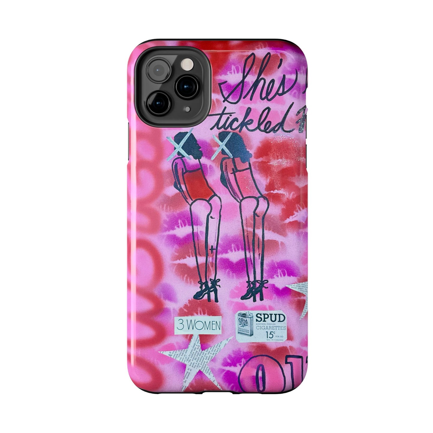 "tickled pink" airbrush iPhone case