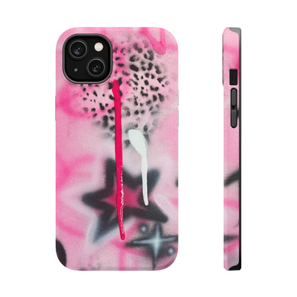 MagSafe "pink cheetah" airbrush iPhone case