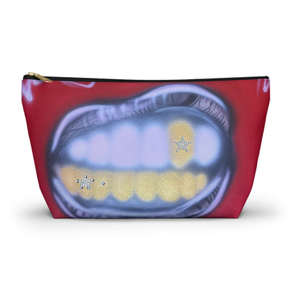 "bite me bling" airbrush makeup pouch