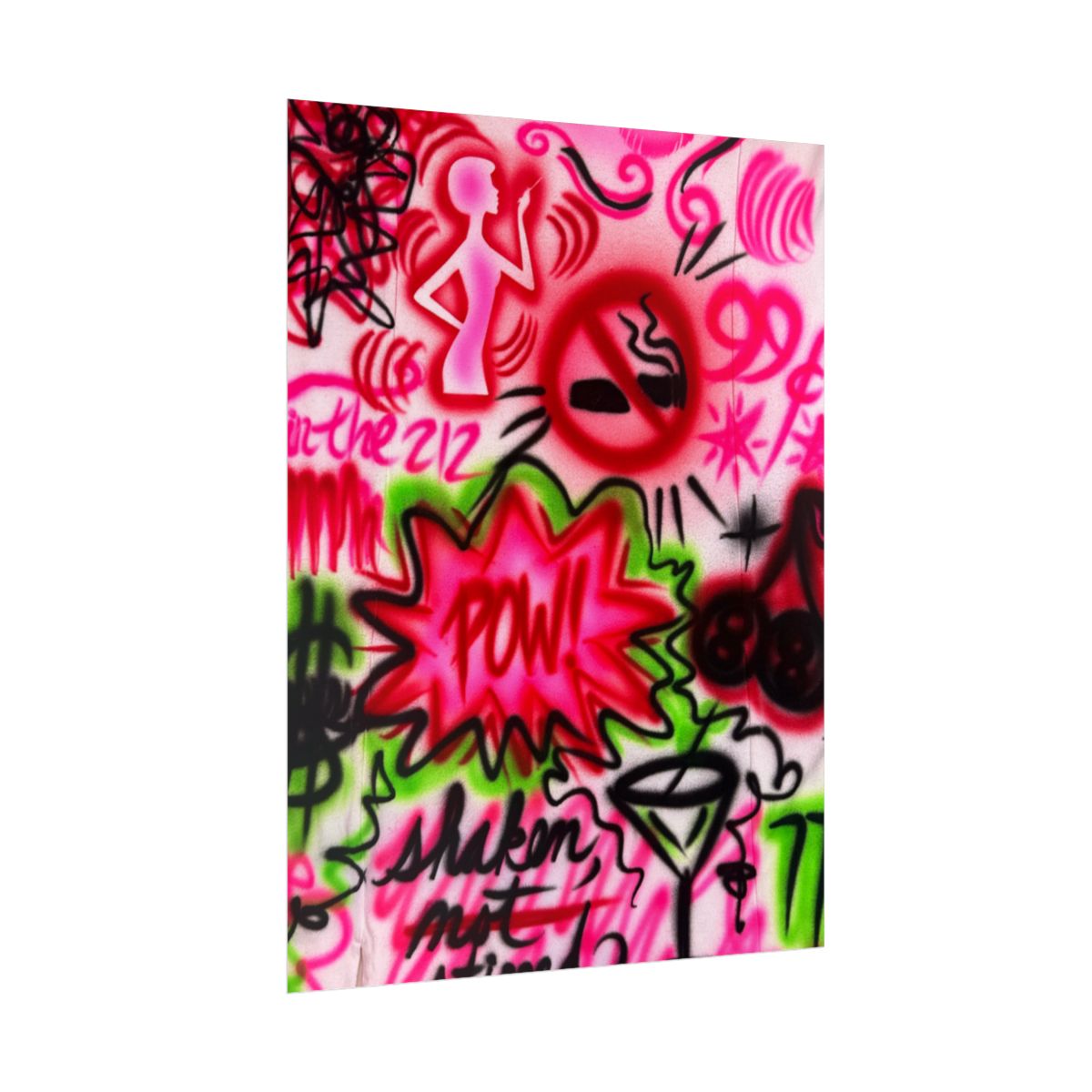"in the 212" airbrush rolled print