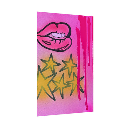 "star drip" airbrush rolled print