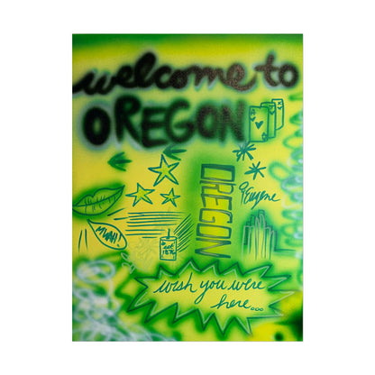 "oregon" airbrush rolled print
