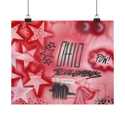 "columbus, ohio" airbrush horizontal print