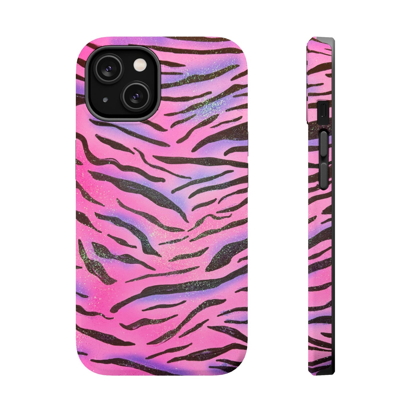 MagSafe "glitter zebra" airbrush iPhone case