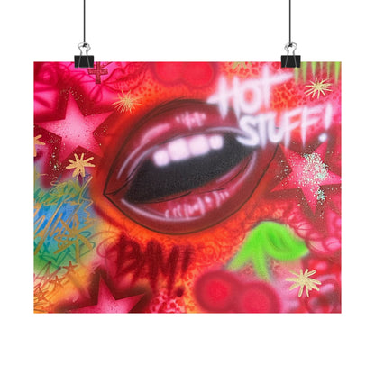 "hot stuff" airbrush horizontal print