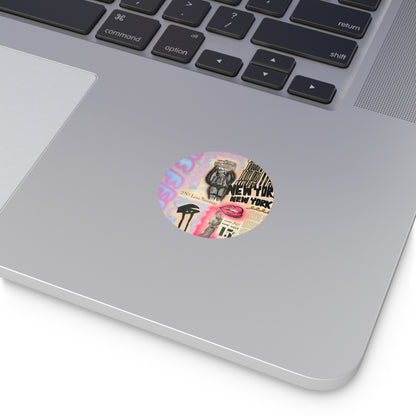 "new york, new york" airbrush vinyl sticker