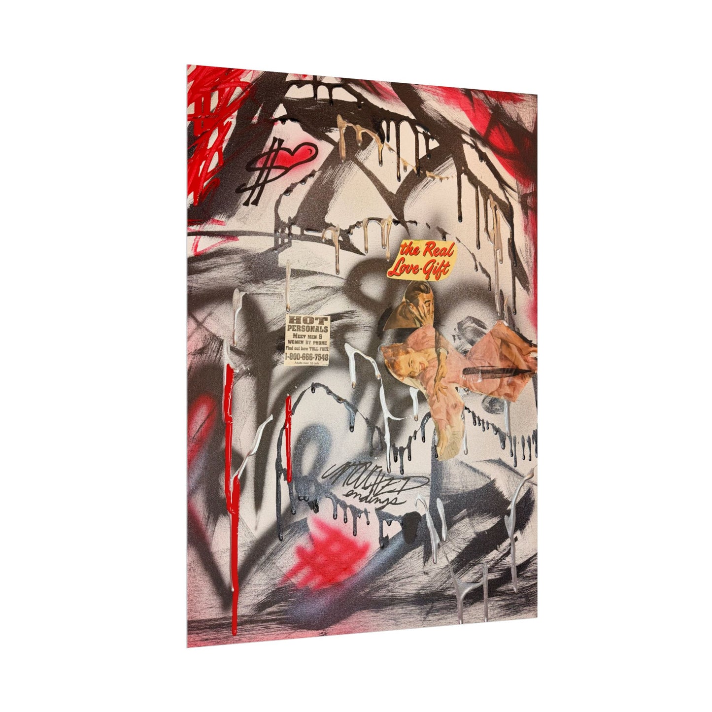 "real love" airbrush rolled print