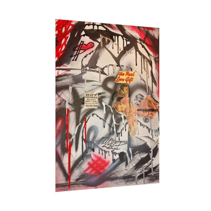 "real love" airbrush rolled print