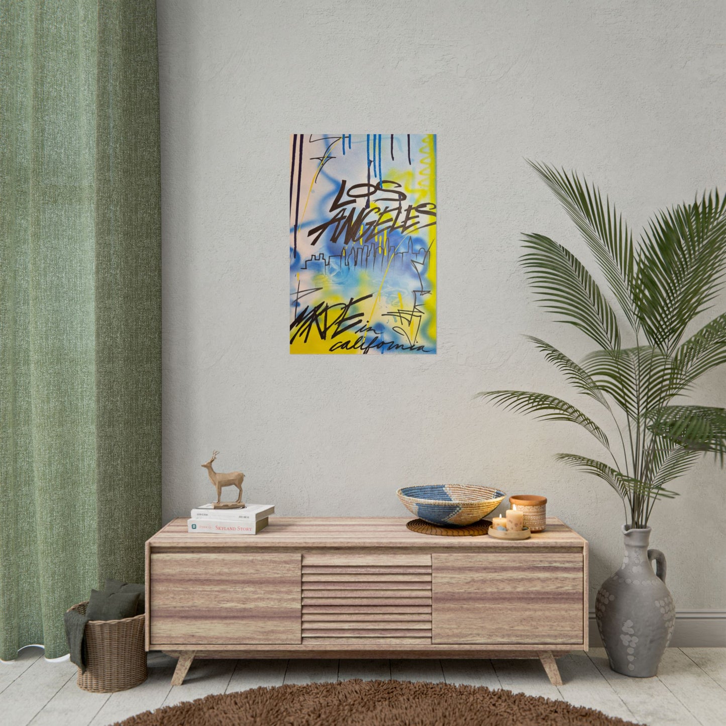 "los angeles" airbrush rolled print