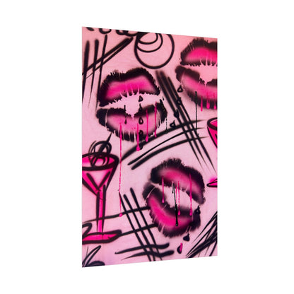 "glossy pout" airbrush rolled print