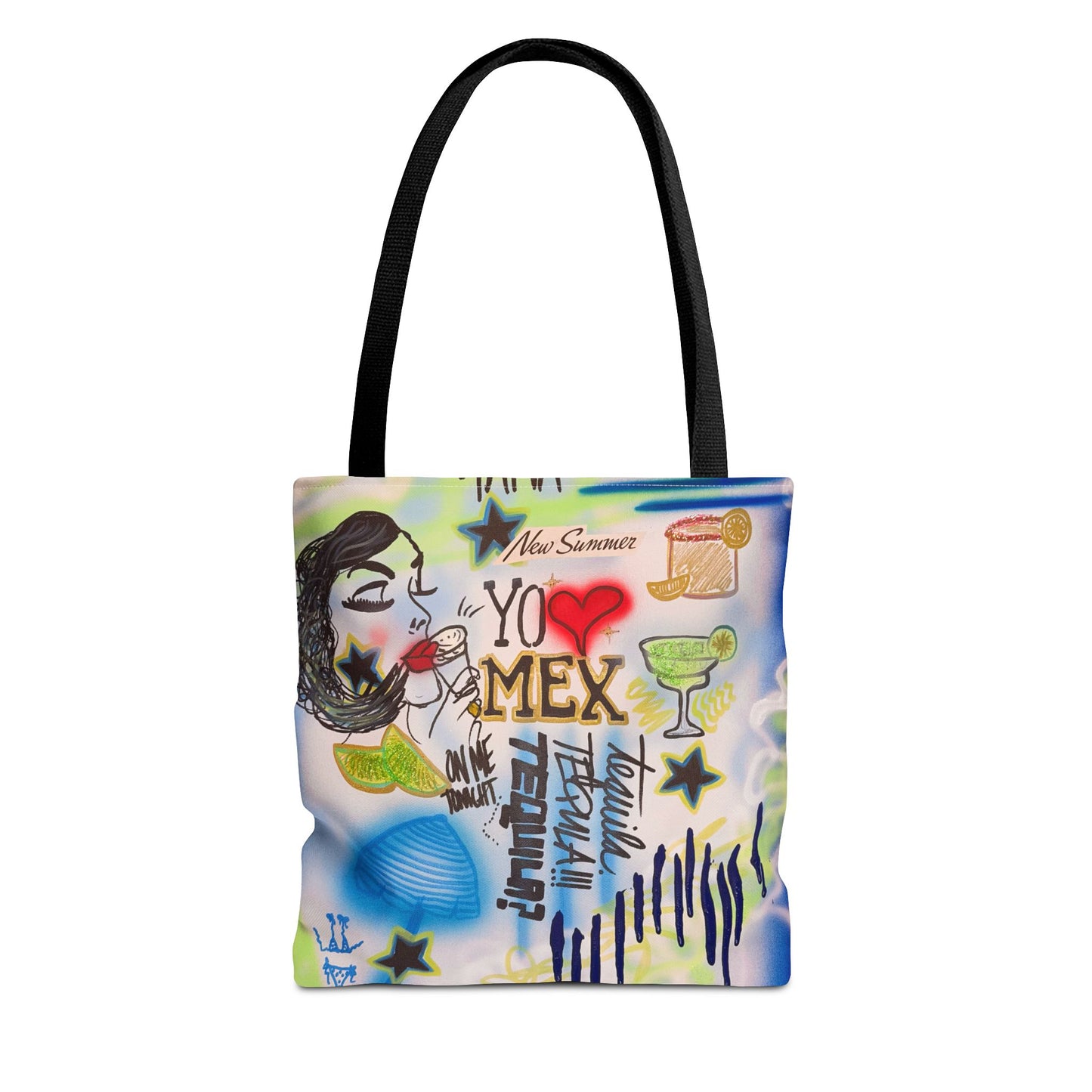"salted lime" airbrush tote bag