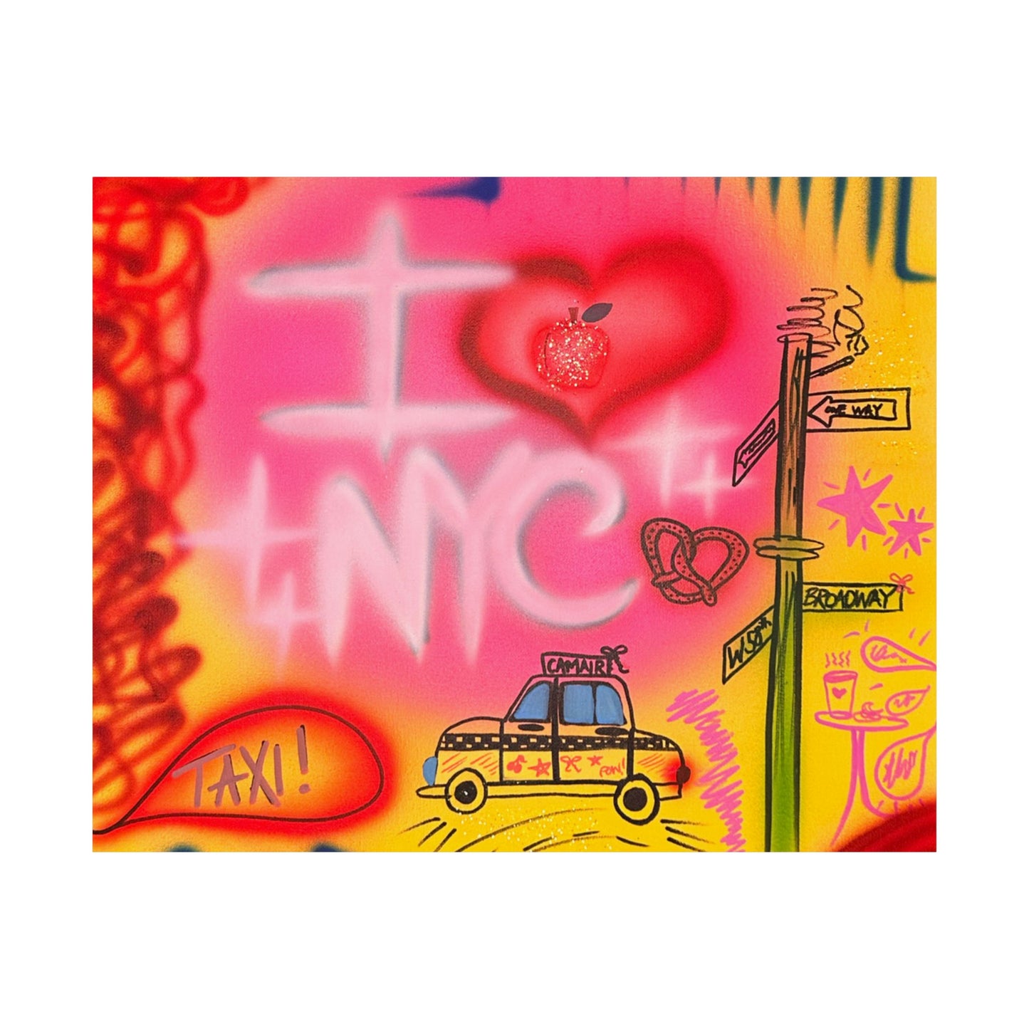 "in the city" airbrush horizontal print