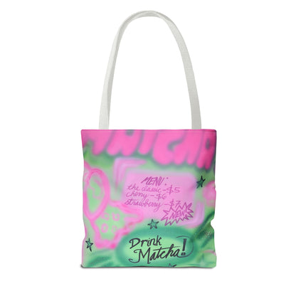 "matcha" airbrush tote bag