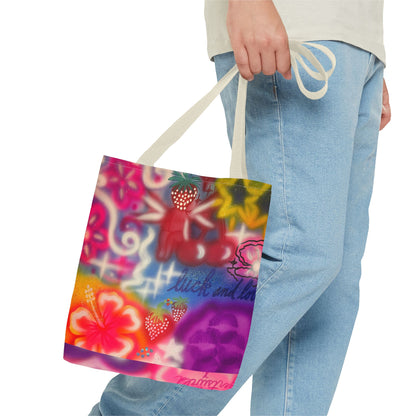 "luck n luv" airbrush tote bag