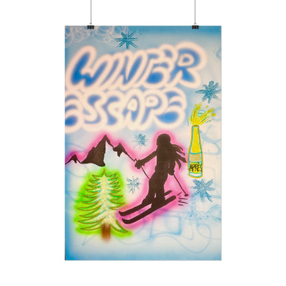 "winter escape" airbrush rolled print