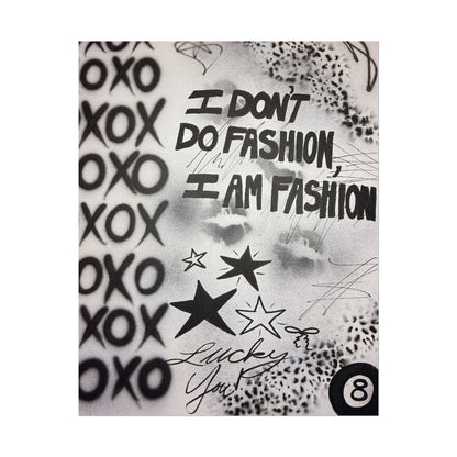 "i am fashion" airbrush rolled print