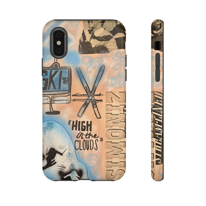 "high in the clouds" airbrush iPhone case