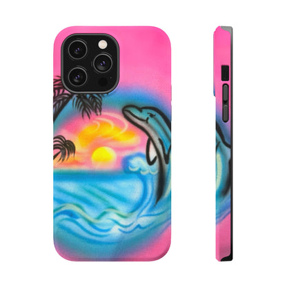 MagSafe "dolphin love" airbrush iPhone case