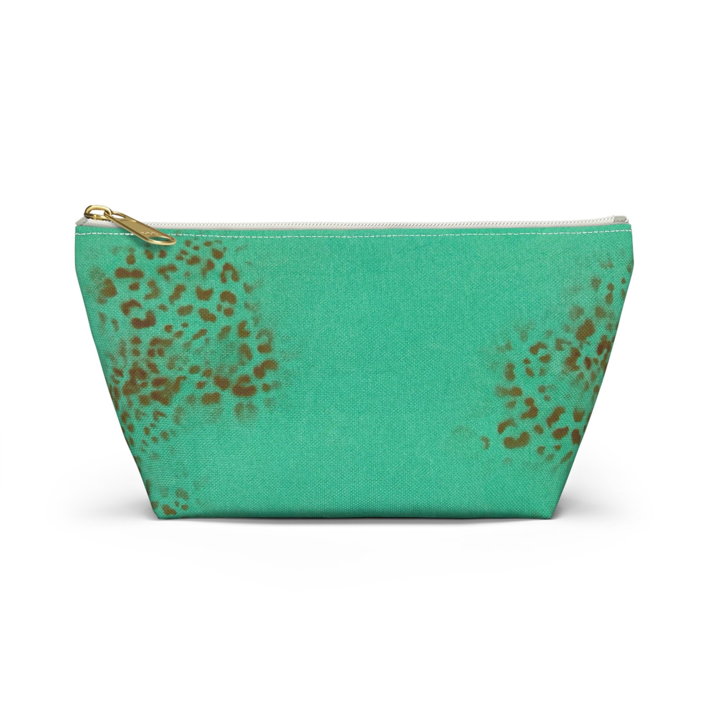 "teal cheetah" airbrush makeup pouch