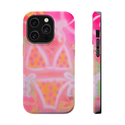 MagSafe "yellow polka dot bikini" airbrush iPhone case