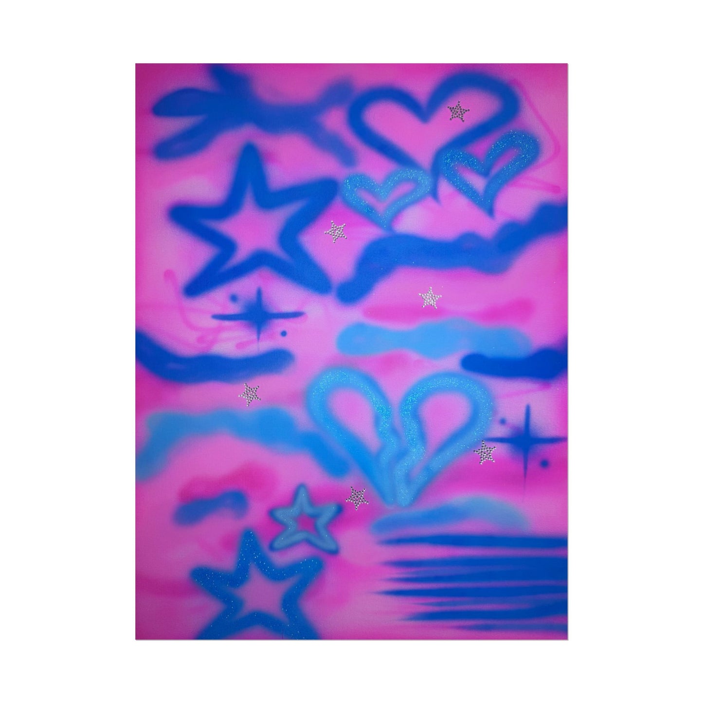 "blue camo" airbrush rolled print