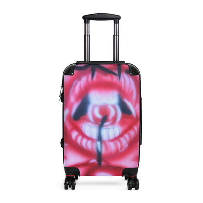 "be happy go lucky" airbrush suitcase