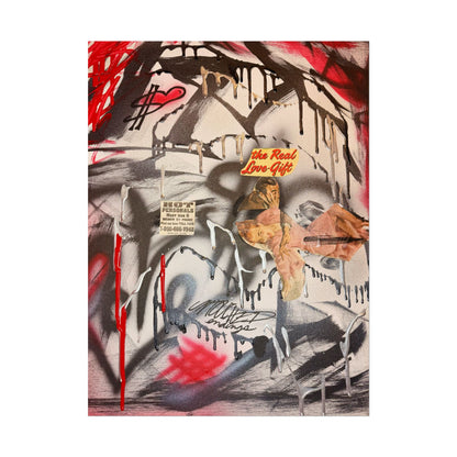 "real love" airbrush rolled print