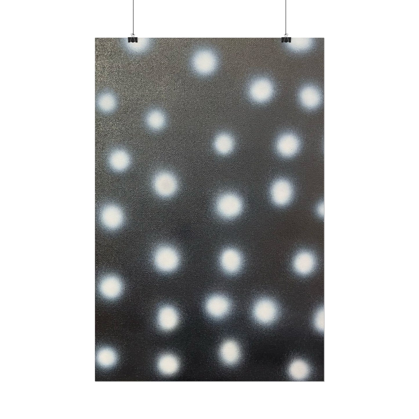 "coconut noir polka dots" airbrush rolled print