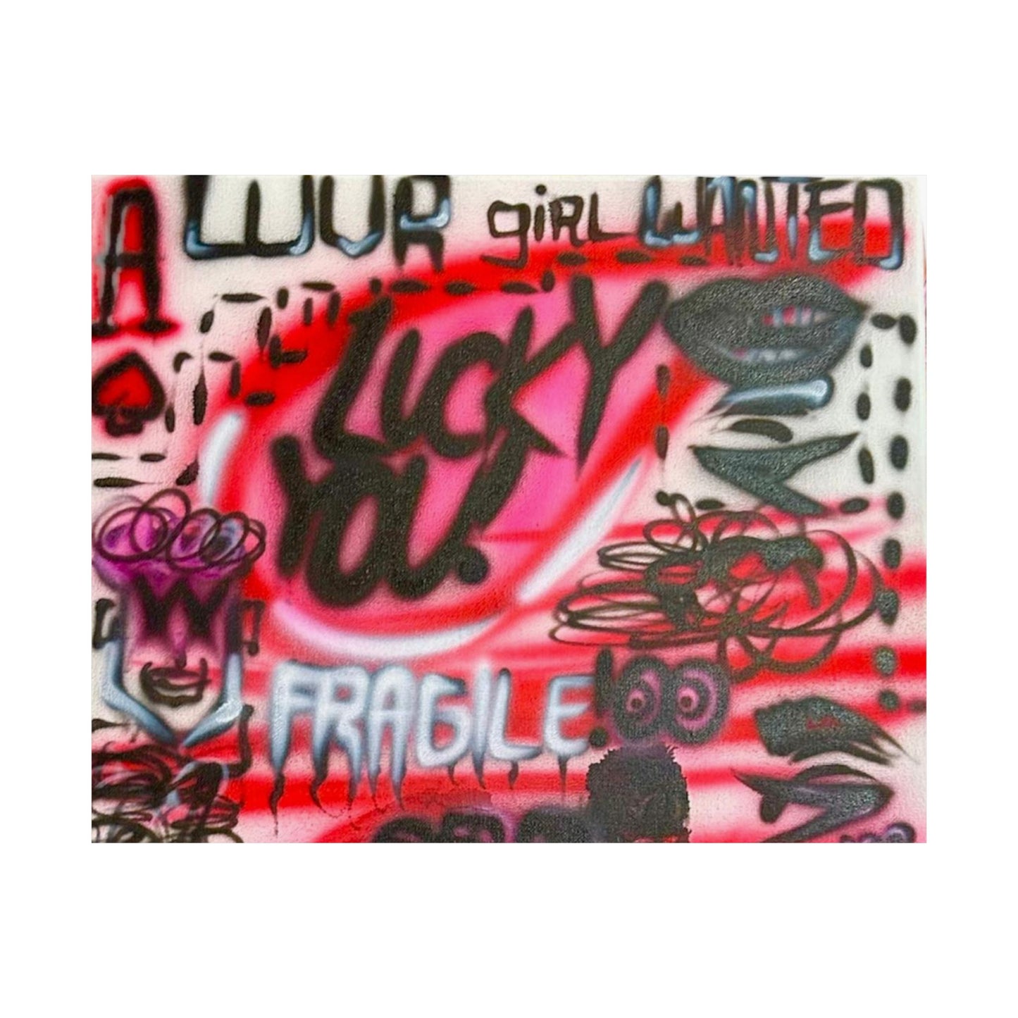 "lucky you!" airbrush horizontal print