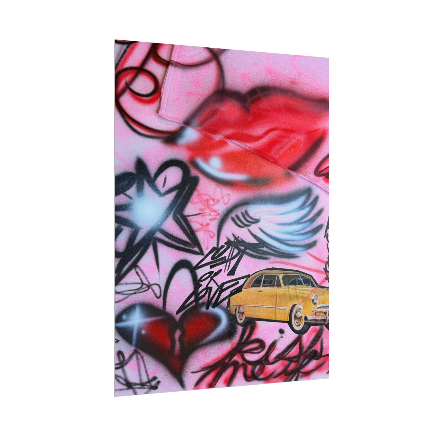 "lust or love" airbrush rolled print