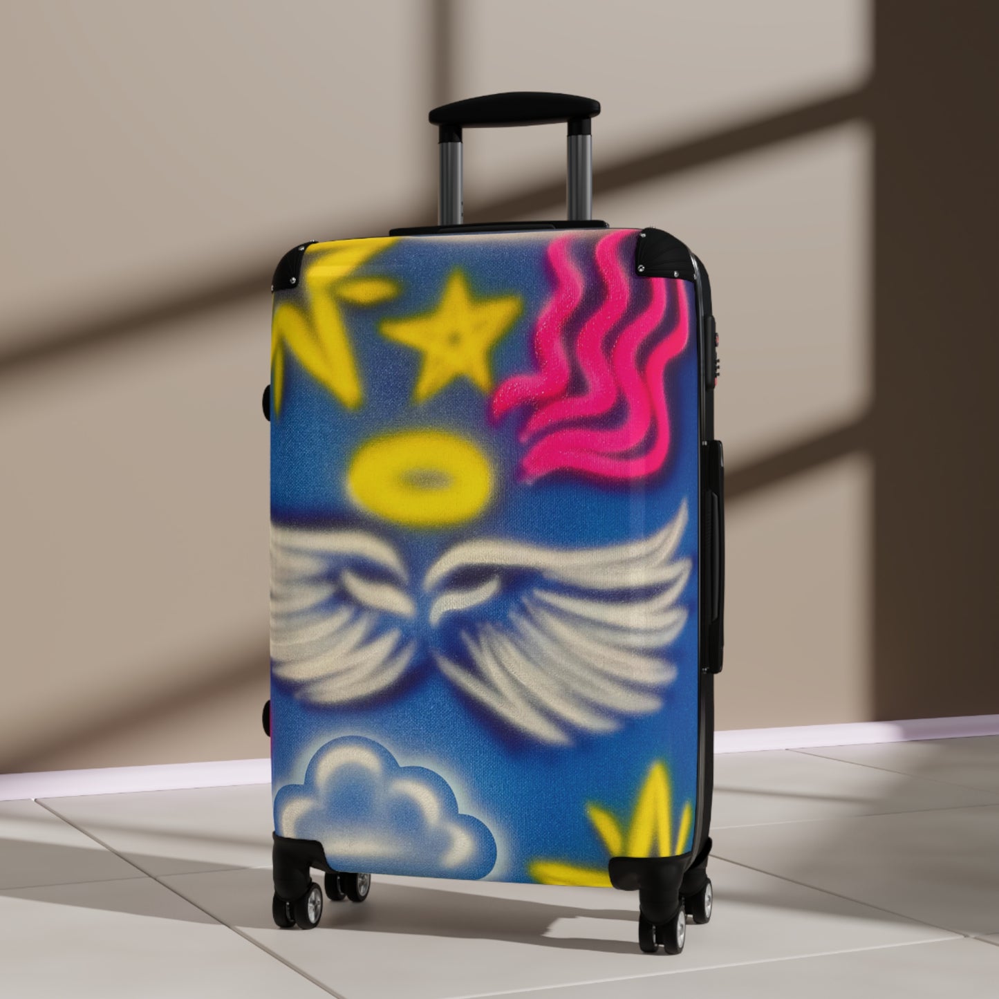"celestial halo" airbrush suitcase
