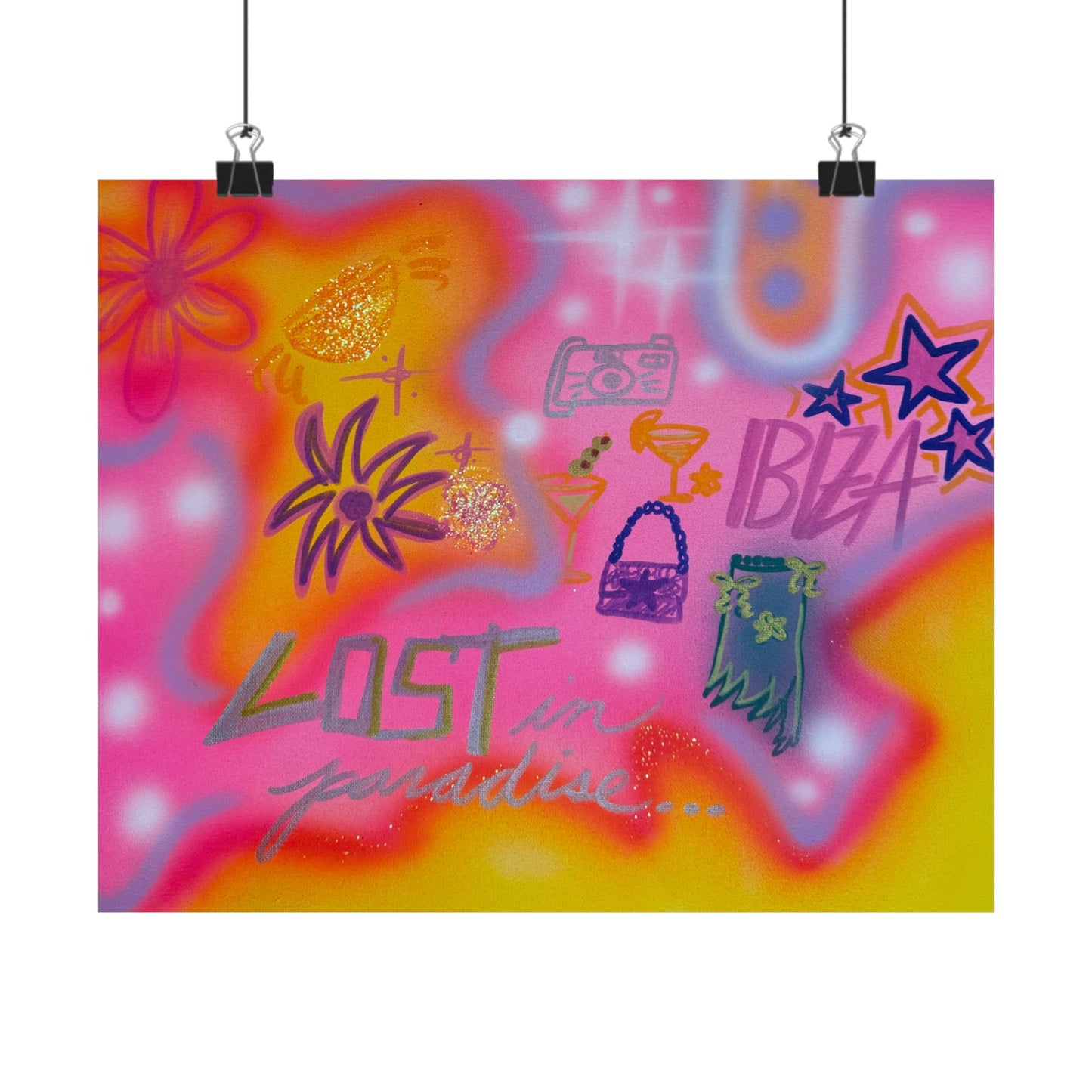 "ibiza" airbrush horizontal print