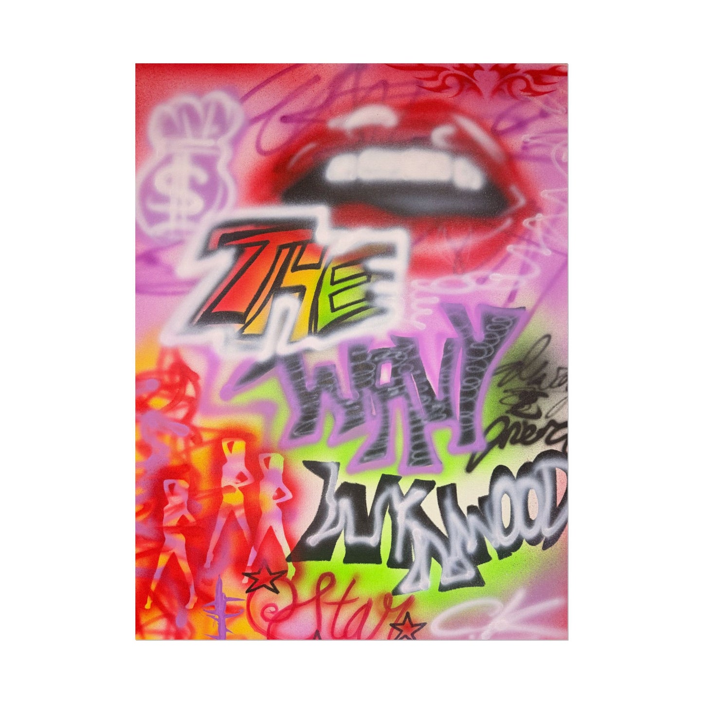 "wynwood gold" airbrush rolled print