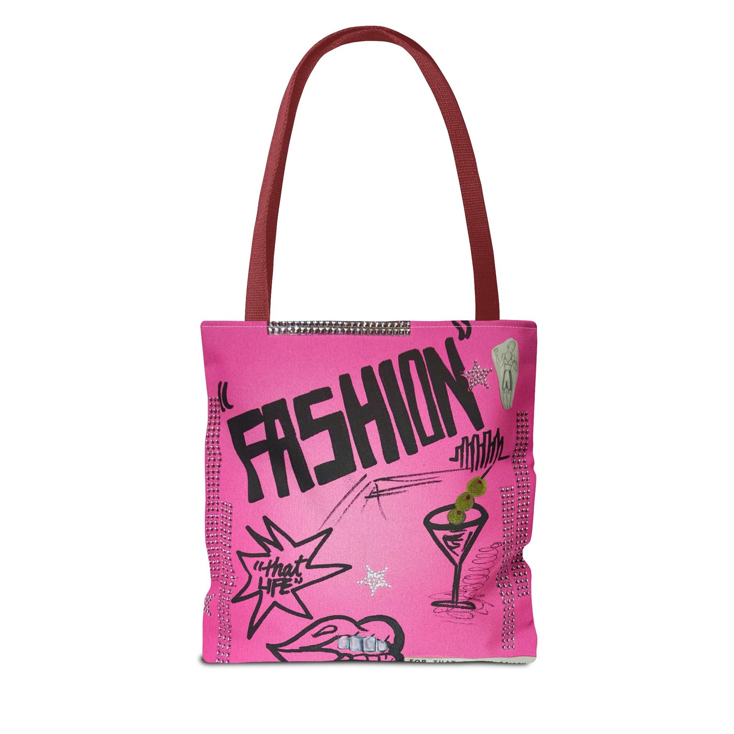 "high fashion" airbrush tote bag