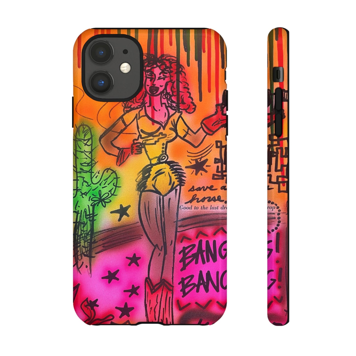 "wild, wild west" airbrush iPhone case