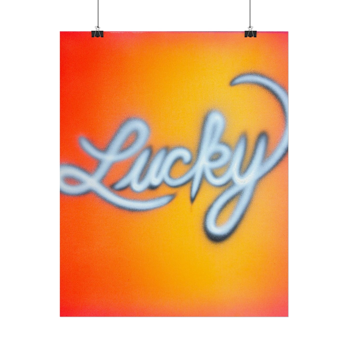 "lucky" airbrush rolled print