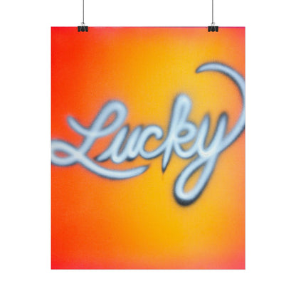 "lucky" airbrush rolled print