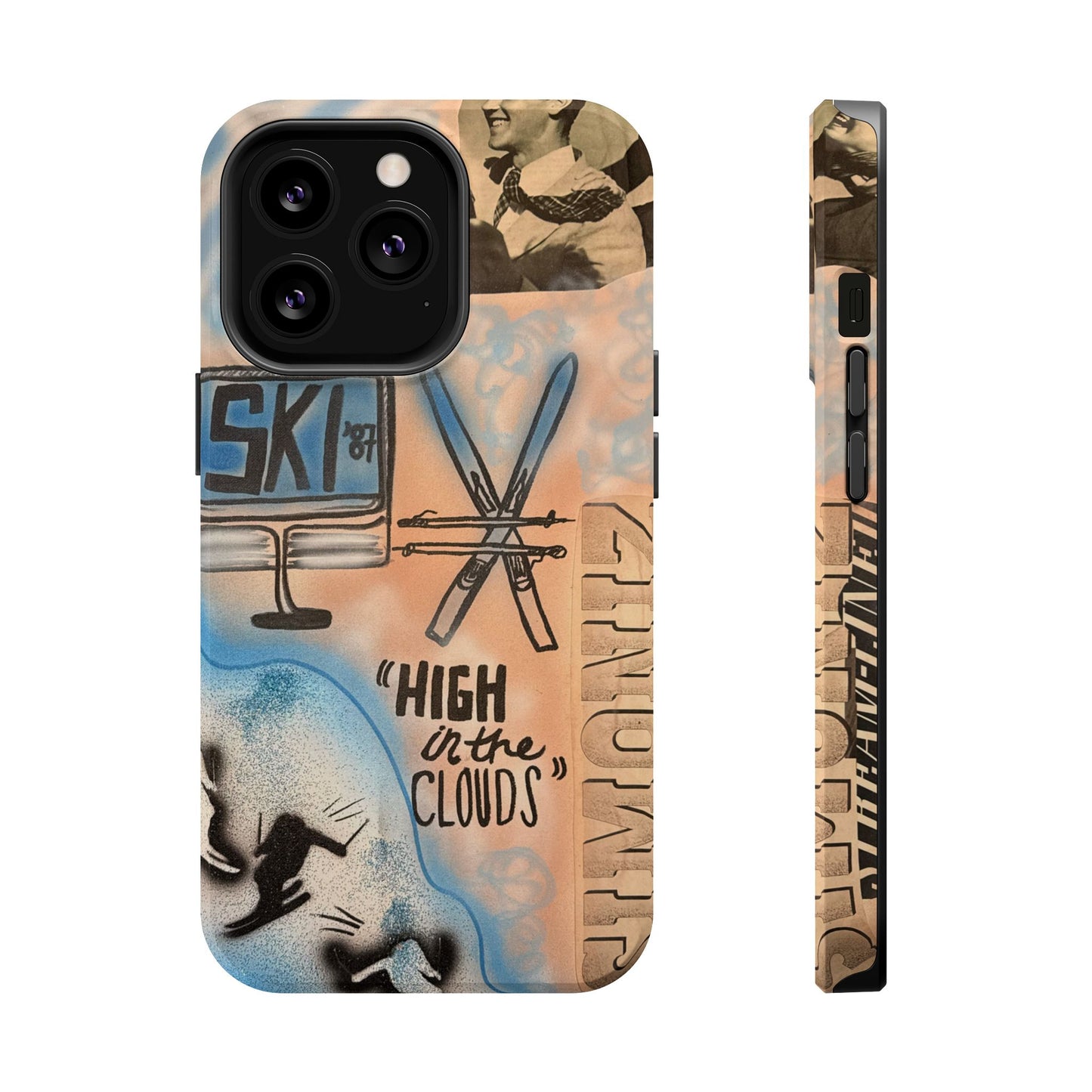 MagSafe "high in the clouds" airbrush iPhone cas