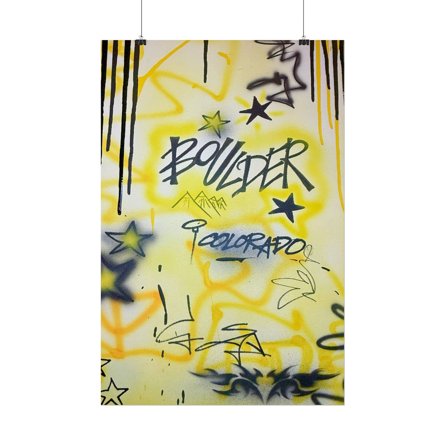 "boulder" airbrush rolled print