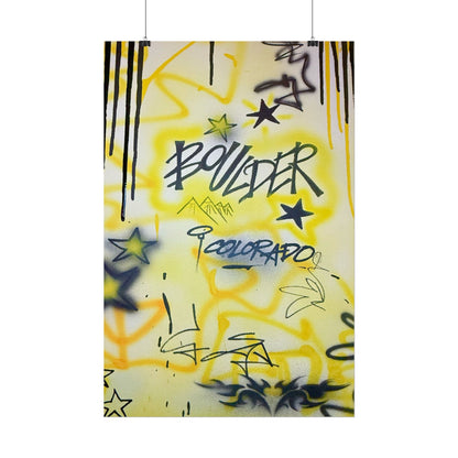 "boulder" airbrush rolled print